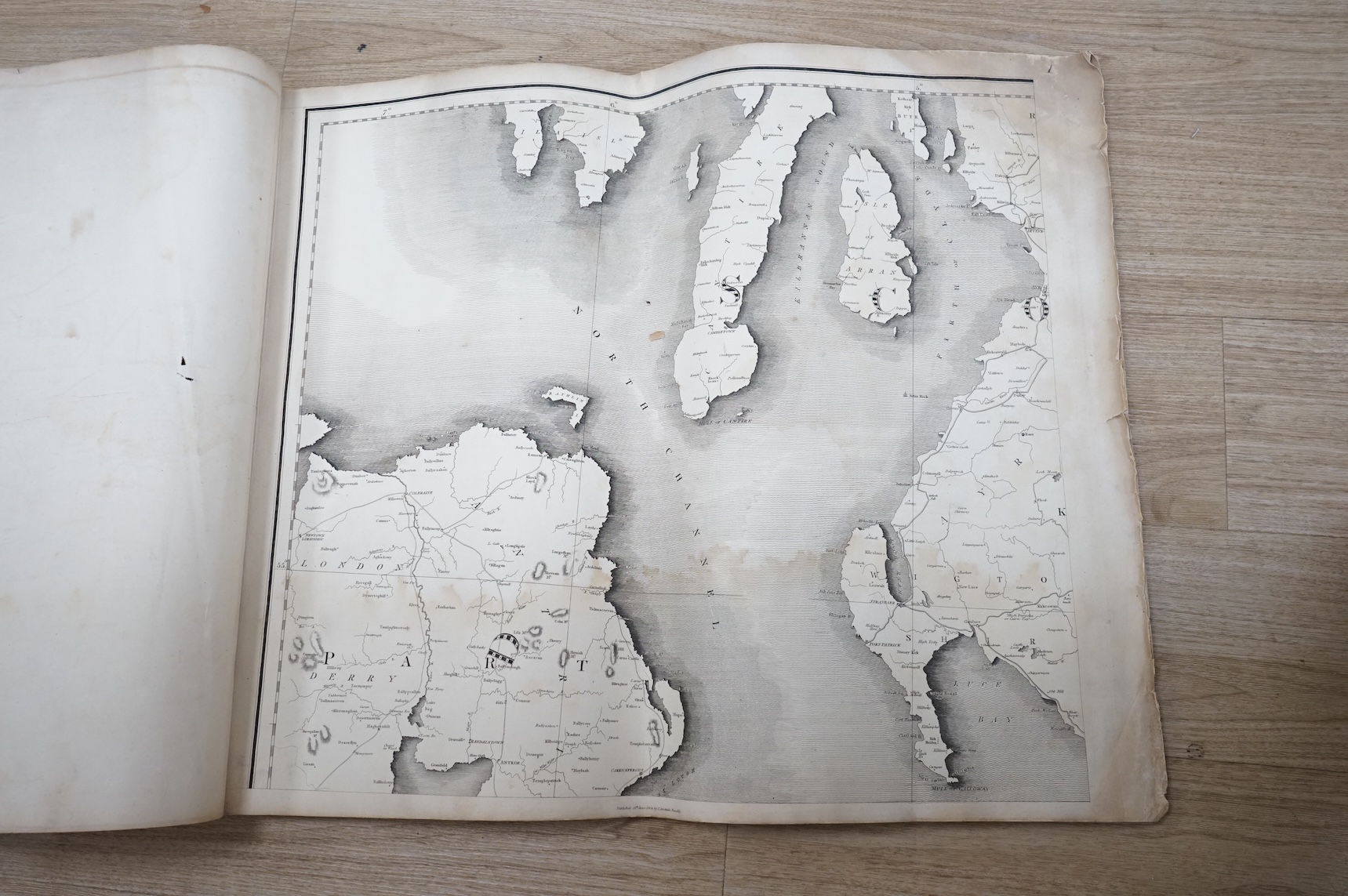Stockdale, John (1749-1814) - Map of England and Wales from the Latest Surveys, elephant folio, double-page title, 19 double-page maps, numbered 1-20, (title being number 4), London, 14th June, 1809, bound with - Map of